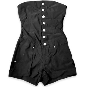 Black Tight Fitting One Piece Romper NWOT NOT DOLLS KILL